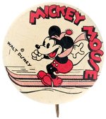 MICKEY MOUSE GLOVES AND MITTENS C. 1935 LICENSED PRODUCT AD BUTTON.