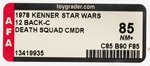 "STAR WARS - DEATH SQUAD COMMANDER" 12 BACK-C AFA 85 NM+.