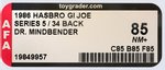 "G.I. JOE - A REAL AMERICAN HERO" DR. MINDBENDER SERIES 5/34 BACK AFA 85 NM+.