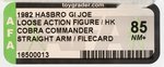 "G.I. JOE - A REAL AMERICAN HERO" LOOSE ACTION FIGURE/HK COBRA COMMANDER AFA 85 NM+.