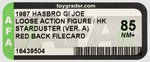 "G.I. JOE - A REAL AMERICAN HERO" LOOSE ACTION FIGURE/HK STARDUSTER AFA 85 NM+.