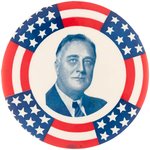 BOLD & PATRIOTIC 3.5" ROOSEVELT PORTRAIT BUTTON UNLISTED IN HAKE.