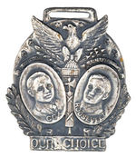 "COX-ROOSEVELT OUR CHOICE" 1920 JUGATE WATCH FOB.