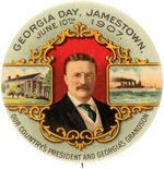 "GEORGIA DAY, JAMESTOWN JUNE 10TH 1907" ROOSEVELT PORTRAIT BUTTON.