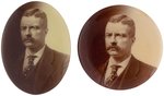 ROOSEVELT PAIR OF SEPIA TONED REAL PHOTO BUTTONS INCLUDING SCARCE OVAL.