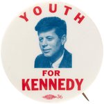 "YOUTH FOR KENNEDY" 1958 SENATE CAMPAIGN BUTTON.