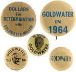 FIVE GOLDWATER 1964 CAMPAIGN BUTTONS.