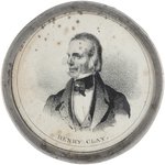 RARE "HENRY CLAY" 1844 CAMPAIGN PEWTER RIM MIRROR.