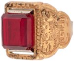 CAPT. MIDNIGHT SCARCE MYSTIC SUN GOD RING WITH RUBY RED FACETED "STONE" SECRET COMPARTMENT.