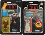 "STAR WARS: RETURN OF THE JEDI - REE-YEES, SQUID HEAD, BOSSK AND WEEQUAY" CARDED ACTION FIGURES.