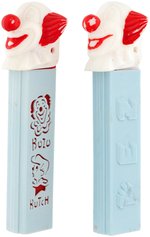 BOZO THE CLOWN "PEZ" DISPENSER PAIR - DIE-CUT & REGULAR.