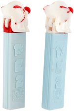 BOZO THE CLOWN "PEZ" DISPENSER PAIR - DIE-CUT & REGULAR.