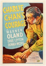 "CHARLIE CHAN'S COURAGE" WARNER OLAND RARE LINEN-MOUNTED ONE SHEET MOVIE POSTER.