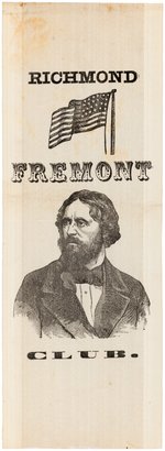 "RICHMOND FREMONT CLUB" STRIKING AMERICAN FLAG AND PORTRAIT RIBBON.