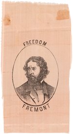 "FREEDOM FREMONT" SCARCE 1856 PORTRAIT RIBBON.