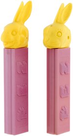 EASTER BUNNY "PEZ" DISPENSER PAIR.