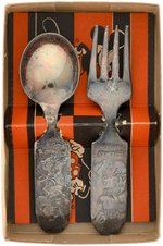 "MICKEY AND MINNIE MOUSE BABY SPOON AND FORK" BOXED SET.