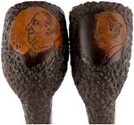 RARE HOOVER AND SMITH PORTRAIT "CAMPAIGN" PIPES BY WILLIAM DEMUTH COMPANY.