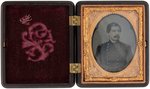 SCARCE McCLELLAN NINTH PLATE RUBY AMBROTYPE IN UNION CASE.