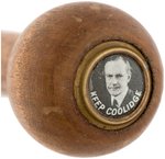 "KEEP COOLIDGE" PORTRAIT BUTTON IN CANE AND CHARLES DAWES PIPE IN ORIGINAL BOX.
