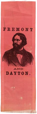 "FREMONT AND DAYTON" STRIKING PORTRAIT RIBBON.