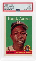 1958 TOPPS HANK AARON WHITE NAME #30 PSA EX-MT 6(MC).