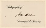 ANDREW MELLON "AUTOGRAPH OF SECRETARY OF THE TREASURY" SIGNED CARD.