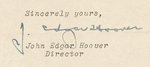 RED SCARE J. EDGAR HOOVER SIGNED 1954 LETTER TO SOCIALIST NORMAN THOMAS.