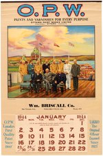 KING, ROOSEVELT, CHURCHILL QUEBEC CONFERENCE CANADIAN OPW PAINT ADVERTISING CALENDAR.