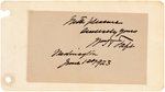 WILLIAM H TAFT SIGNED CARD AS SUPREME COURT JUSTICE.