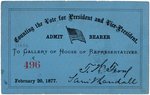 HAYES/TILDEN "COUNTING THE VOTE FOR PRESIDENT AND VICE PRESIDENT" TICKET.