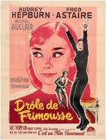 "FUNNY FACE" AUDREY HEPBURN LINEN-MOUNTED FRENCH GRANDE MOVIE POSTER.