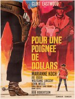 A FISTFUL OF DOLLARS" CLINT EASTWOOD LINEN-MOUNTED FRENCH GRANDE MOVIE POSTER.