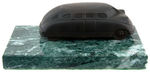 STOUT SCARAB AUTOMOBILE CAST BRONZE/MARBLE PROMOTIONAL PAPERWEIGHT.