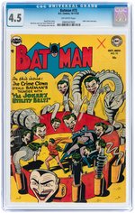 "BATMAN" #73 OCTOBER-NOVEMBER 1952 CGC 4.5 VG+.