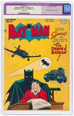 "BATMAN" #47 JUNE-JULY 1948 CGC RESTORED APPARENT 3.0 SLIGHT (P) GOOD/VG.