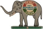 DEWEY/WARREN/GREEN 1940 ILLINOIS COATTAIL DIECUT ELEPHANT DISPLAY PIECE.