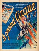 "LE GRANDE CIRQUE" LINEN-MOUNTED FRENCH GRANDE WORLD WAR II MOVIE POSTER.