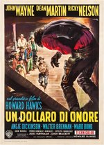 "RIO BRAVO" JOHN WAYNE LINEN-MOUNTED ITALIAN 2 FOGLIO MOVIE POSTER.
