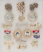 COLLECTION OF 17 PIECES OF KENNEDY 1960 CAMPAIGN JEWLERY.