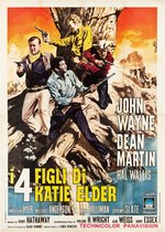 "THE SONS OF KATIE ELDER" JOHN WAYNE LINEN-MOUNTED ITALIAN 4 FOGLIO MOVIE POSTER.