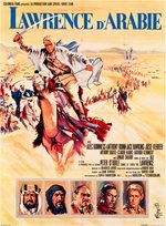 "LAWRENCE OF ARABIA" LINEN-MOUNTED FRENCH GRANDE MOVIE POSTER.