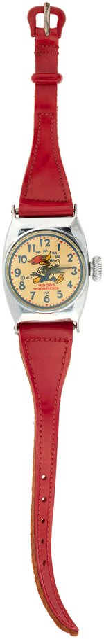 "WOODY WOODPECKER WRIST WATCH" BOXED GIRL'S MODEL INGRAHAM WATCH.