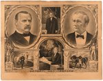 CLEVELAND/HENDRICKS RARE JUGATE POSTER FEATURING JEFFERSON, TILDEN, JACKSON AND McCLELLAN.