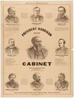 "PRESIDENT HARRISON AND HIS CABINET" ADVERTISING POSTER.