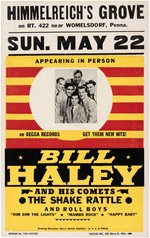 RARE "BILL HALEY AND HIS COMETS" 1955 BOXING STYLE CONCERT POSTER.