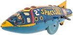 "TOM CORBETT SPARKLING SPACE SHIP" BOXED MARX WIND-UP ROCKETSHIP.