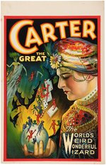 "CARTER THE GREAT" MAGICIAN WINDOW CARD.