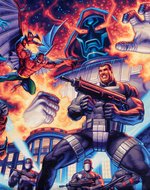 "2099 SPECIAL: THE WORLD OF DOOM" #1 COMIC BOOK COVER ORIGINAL ART BY THE BROTHERS HILDEBRANDT.