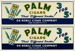 "PALM CIGARS" EMBOSSED TIN SIGN PAIR.